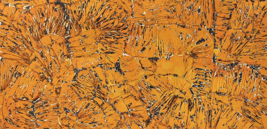 [Orange90x45ART+3] ORANGE Acrylic and Burnt Paper ART+3